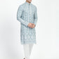 Mens Lucknowi Chikankari Sequins Kurta Set