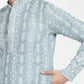 Mens Lucknowi Chikankari Sequins Kurta Set