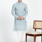 Mens Lucknowi Chikankari Sequins Kurta Set