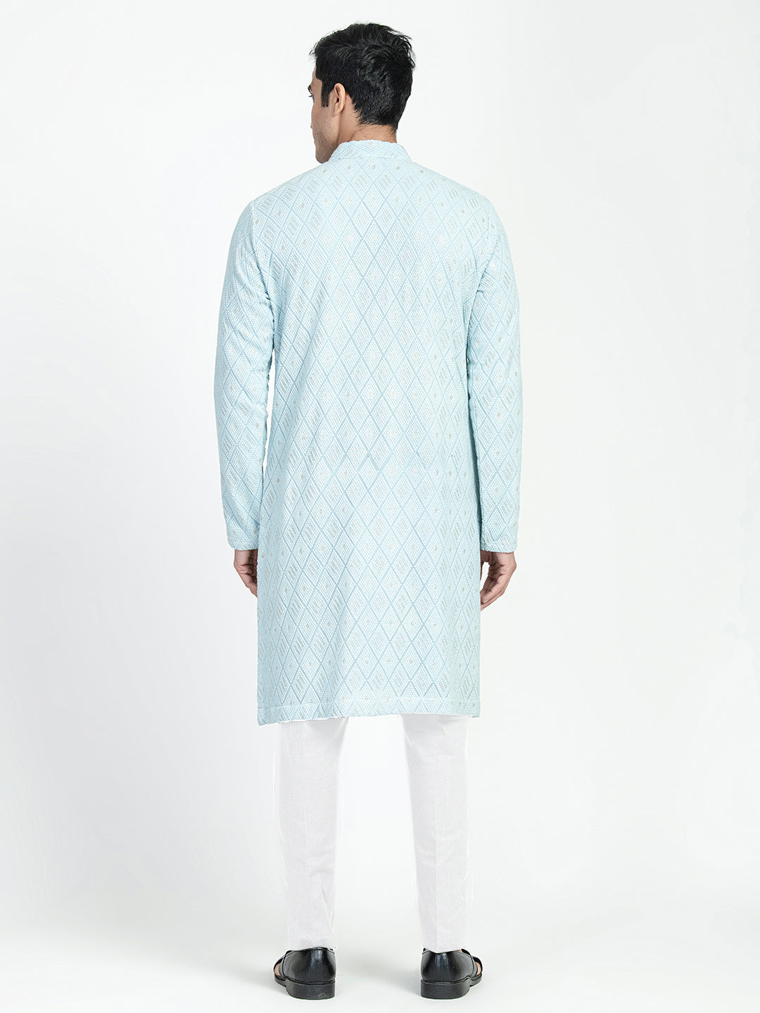 Lucknowi Sequins Worked Chikankari Kurta Set