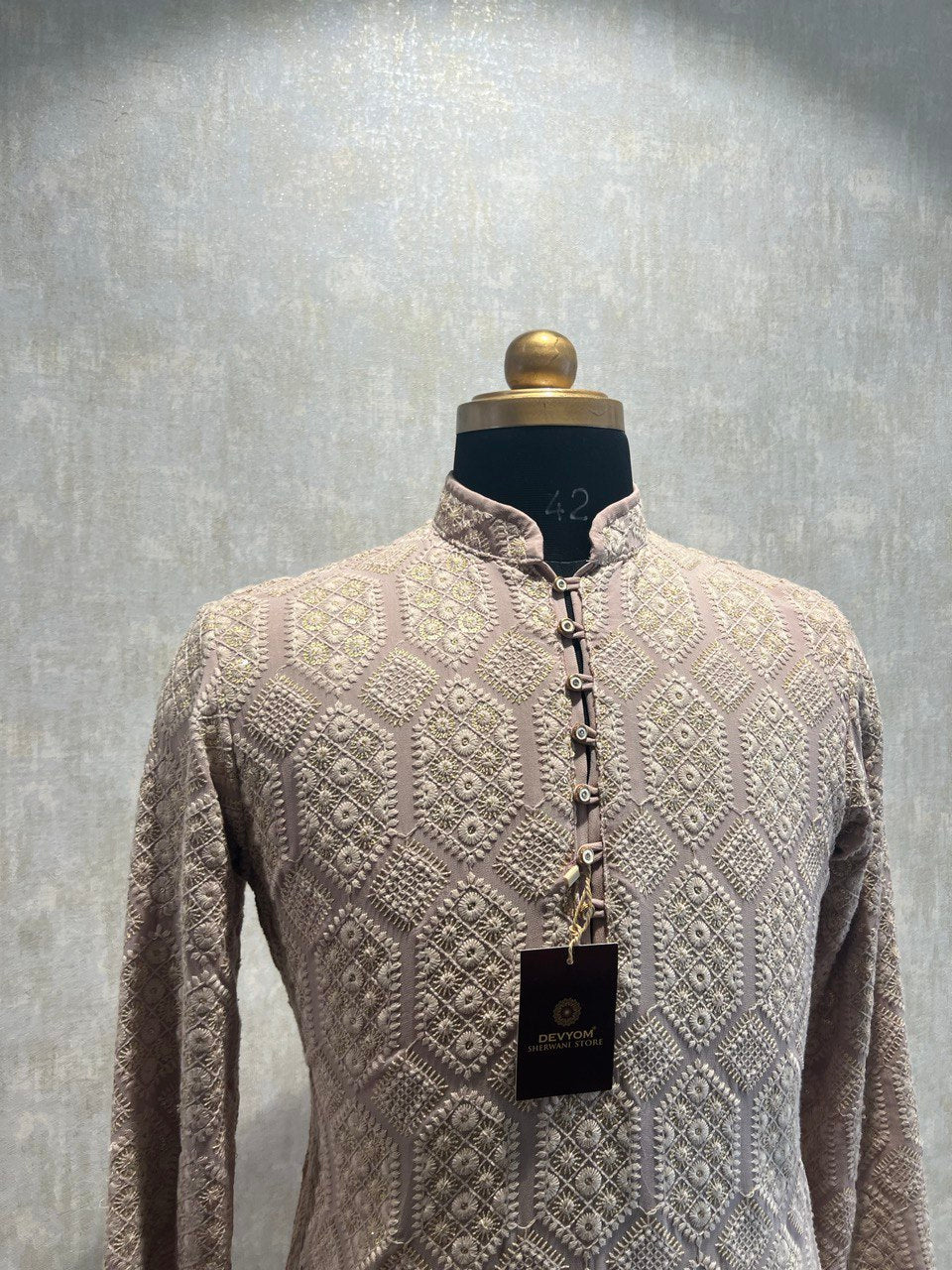 Geomettric Designed Chikankari Kurta Set