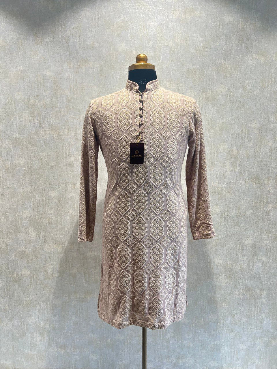 Geomettric Designed Chikankari Kurta Set