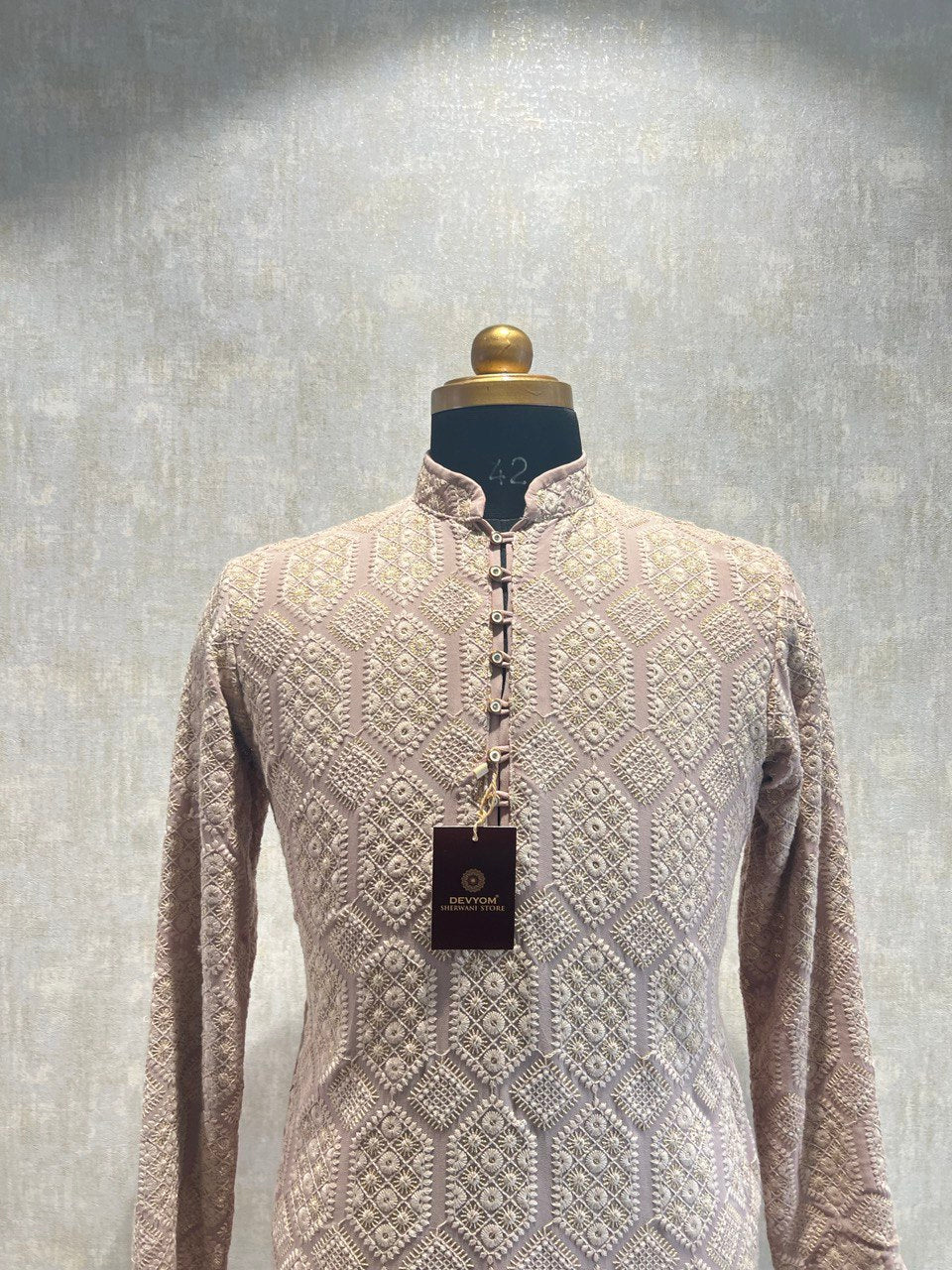 Geomettric Designed Chikankari Kurta Set