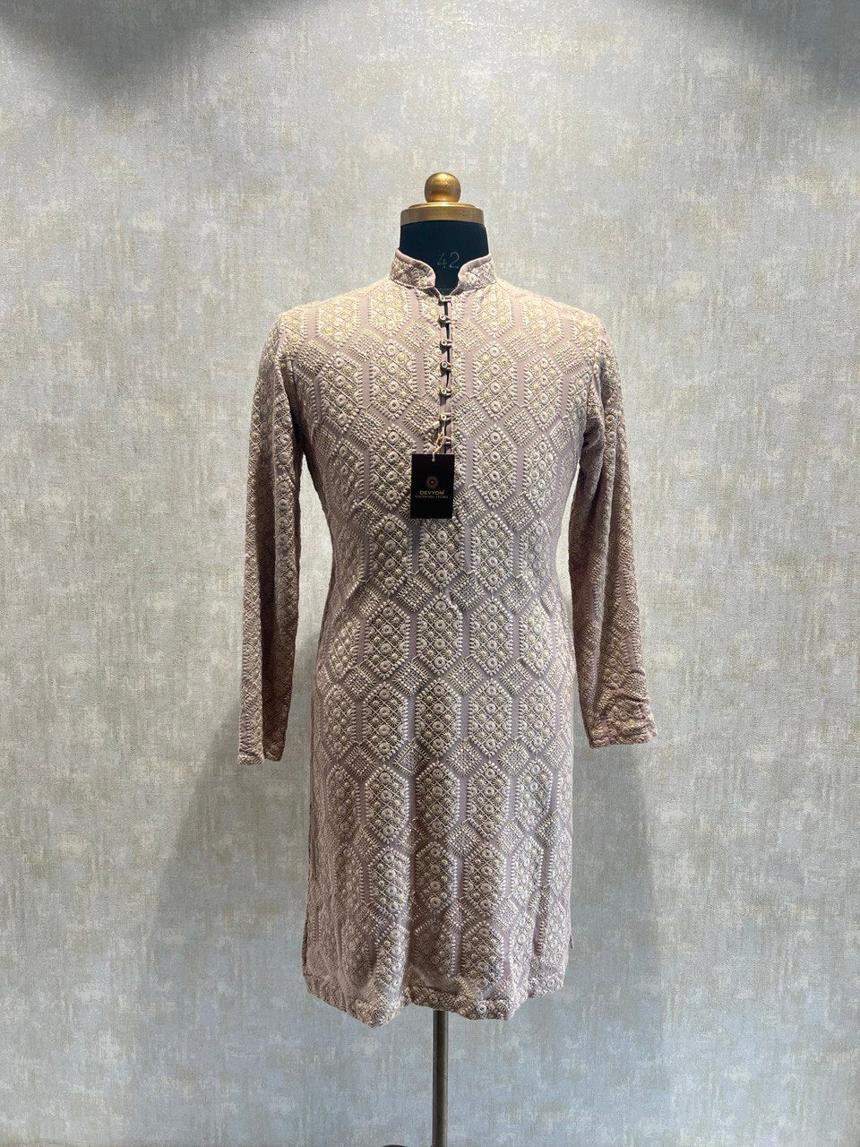 Geomettric Designed Chikankari Kurta Set