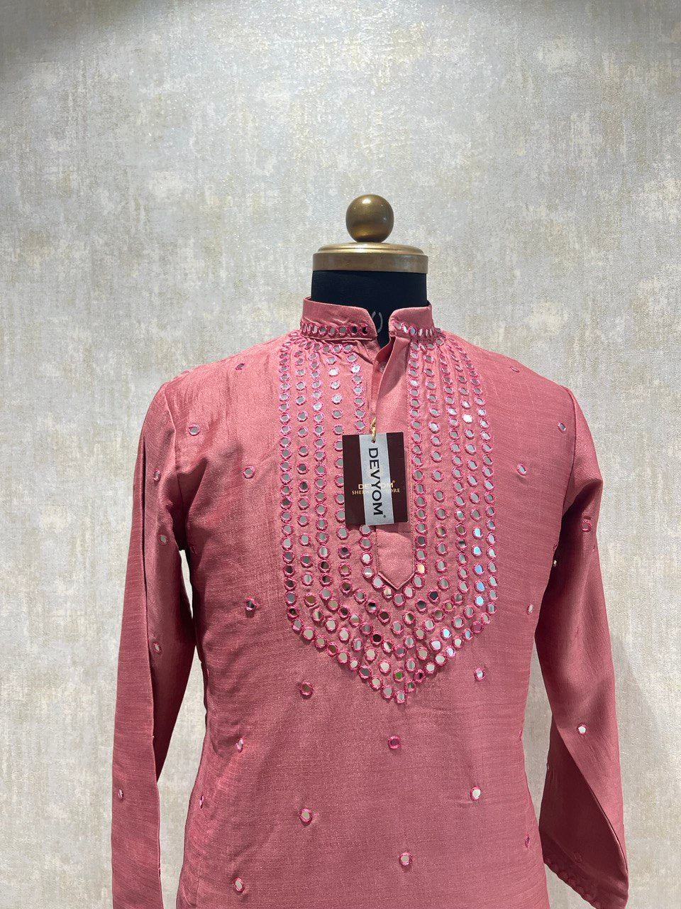 Hand Embroidered Glass Work Kurta Set