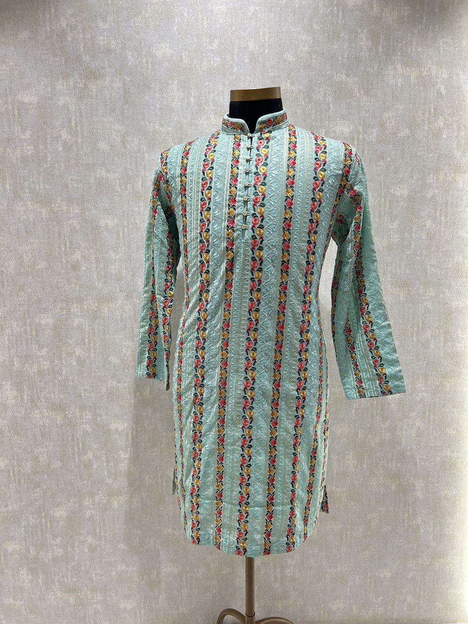 Multicolored Chikankari Embroidery Kurta Set