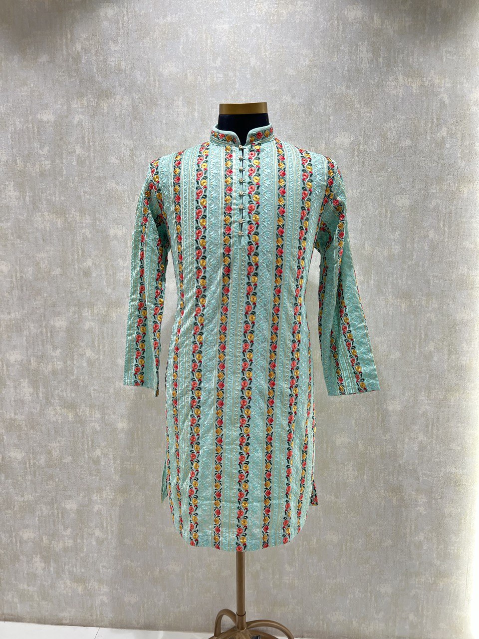 Multicolored Chikankari Embroidery Kurta Set