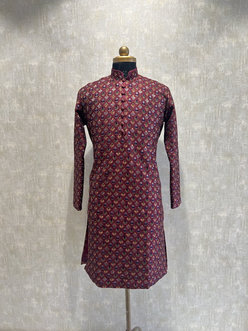 Floral Motif Work Multicolored Kurta Set