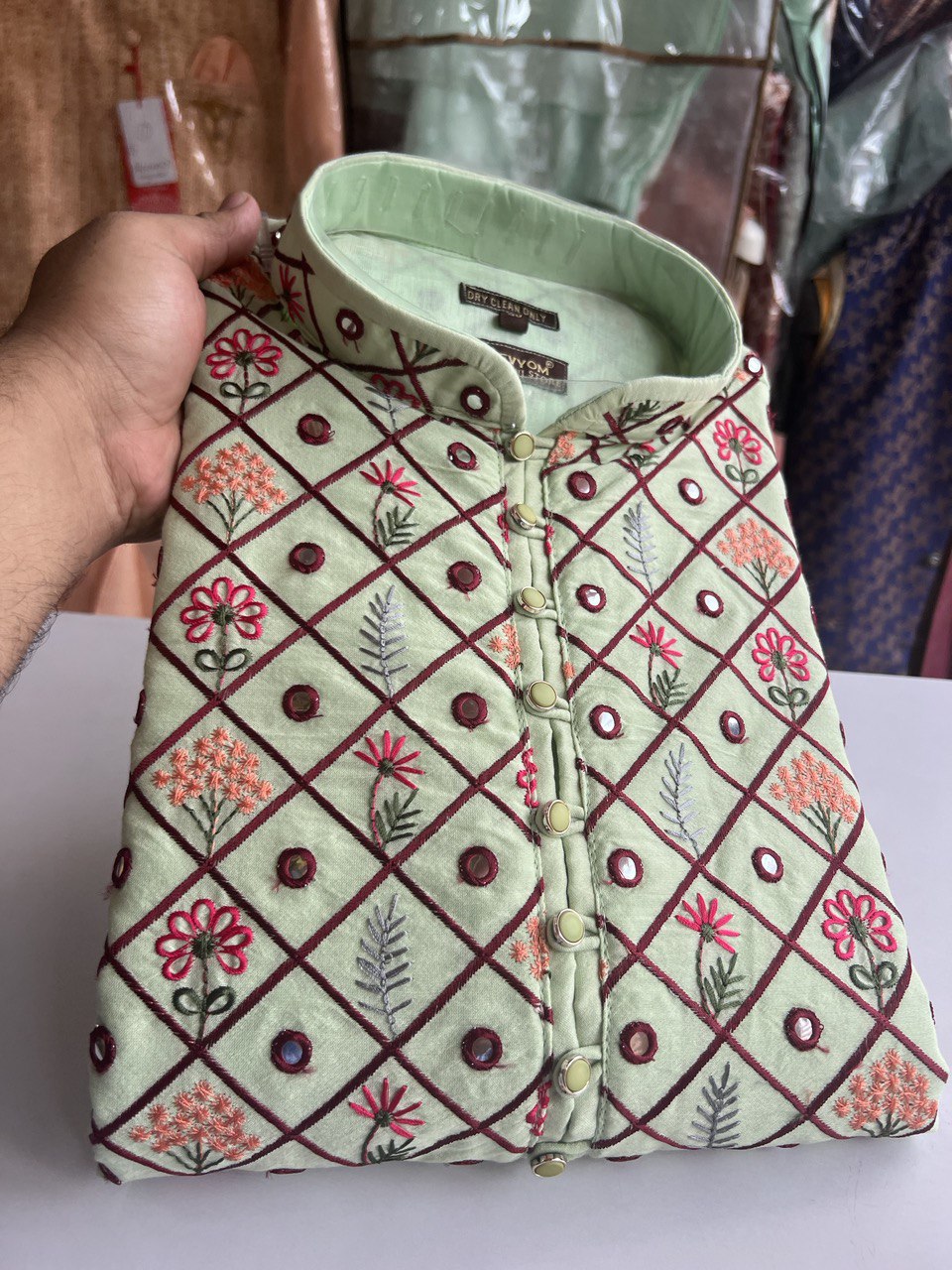 Phulkari Embroidery Multicolored Kurta Set