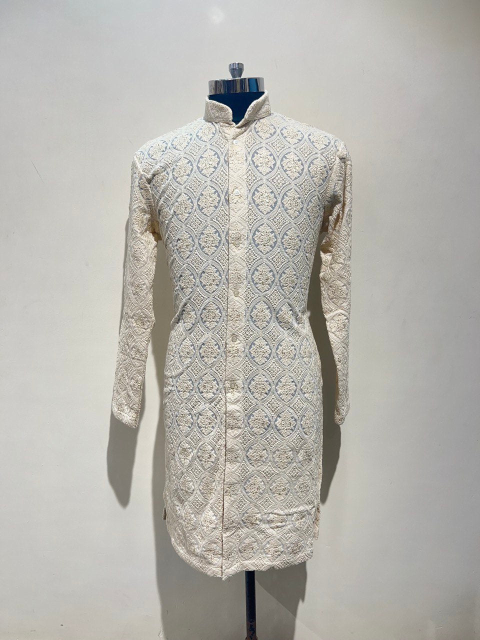 Full Buttoned Chikankari Kurta Set