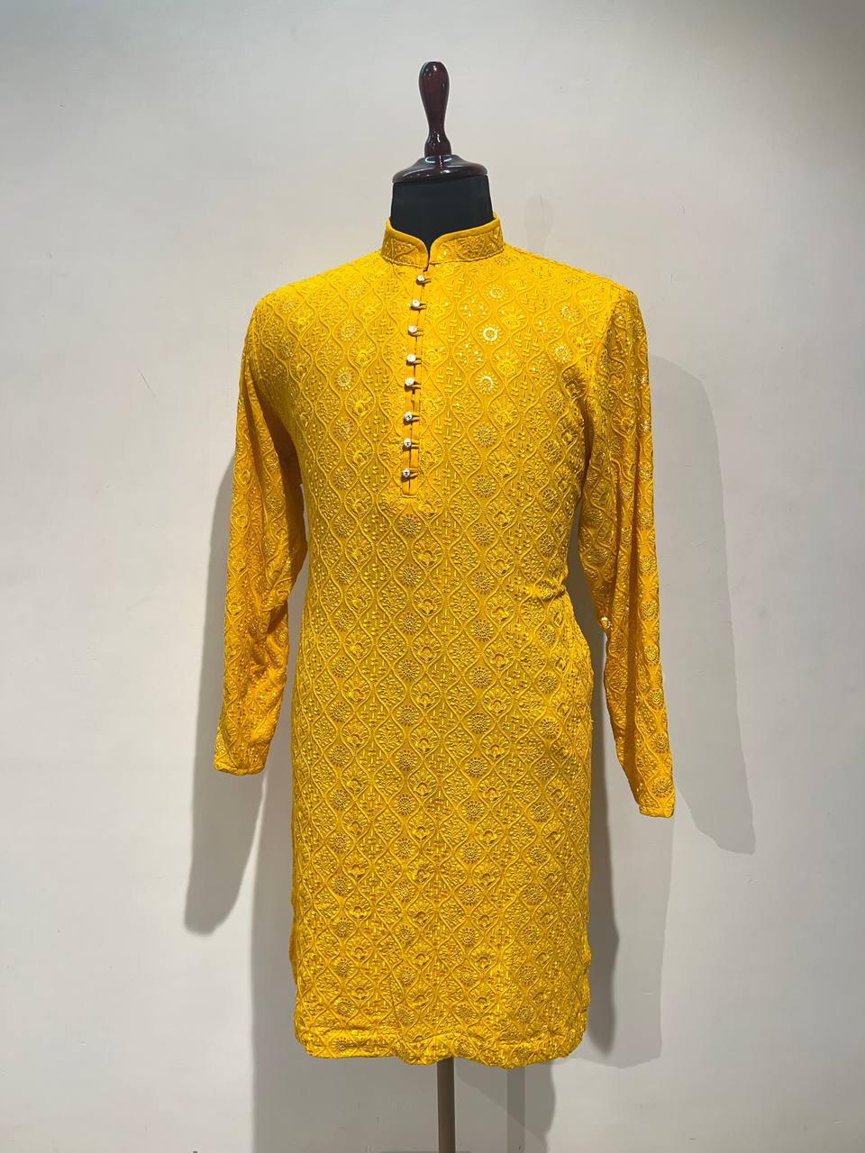 Lucknowi Sequins Worked Chikankari Kurta Set