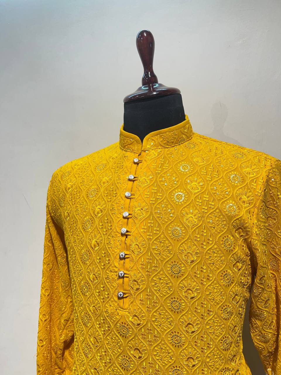 Lucknowi Sequins Worked Chikankari Kurta Set