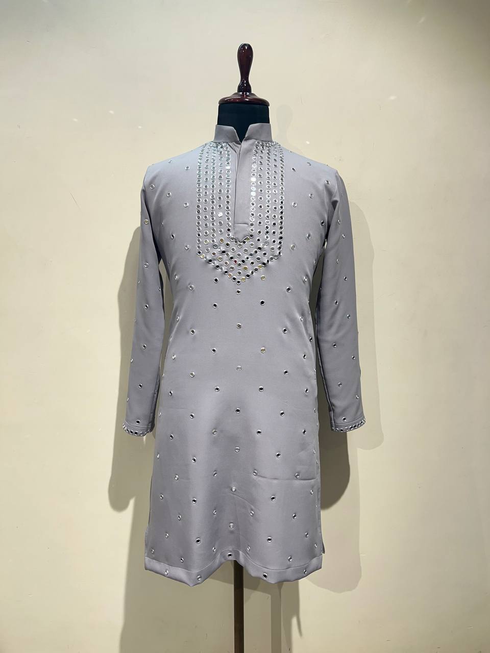 Hand Embroidered Glass Work Kurta Set