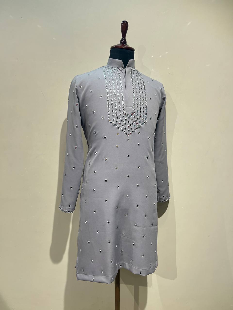 Hand Embroidered Glass Work Kurta Set