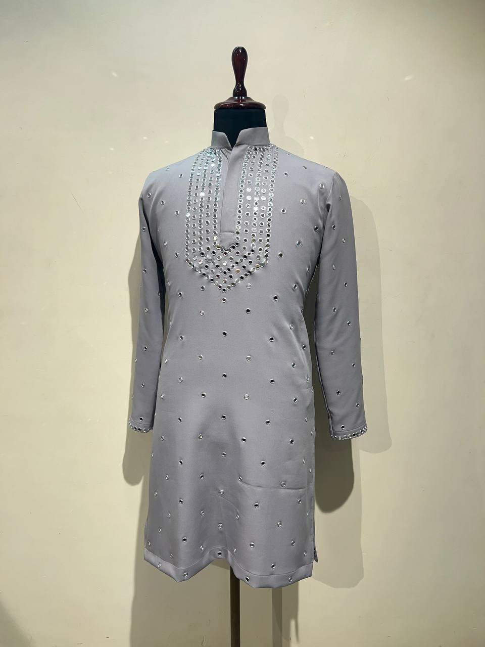 Hand Embroidered Glass Work Kurta Set