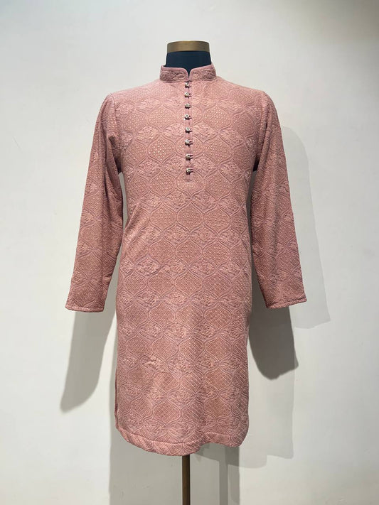 Lucknowi Sequins Worked Chikankari Kurta Set