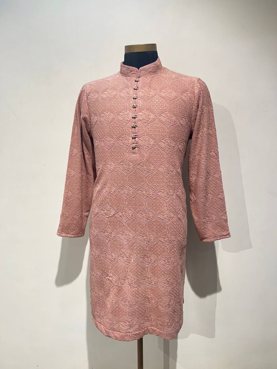 Lucknowi Sequins Worked Chikankari Kurta Set