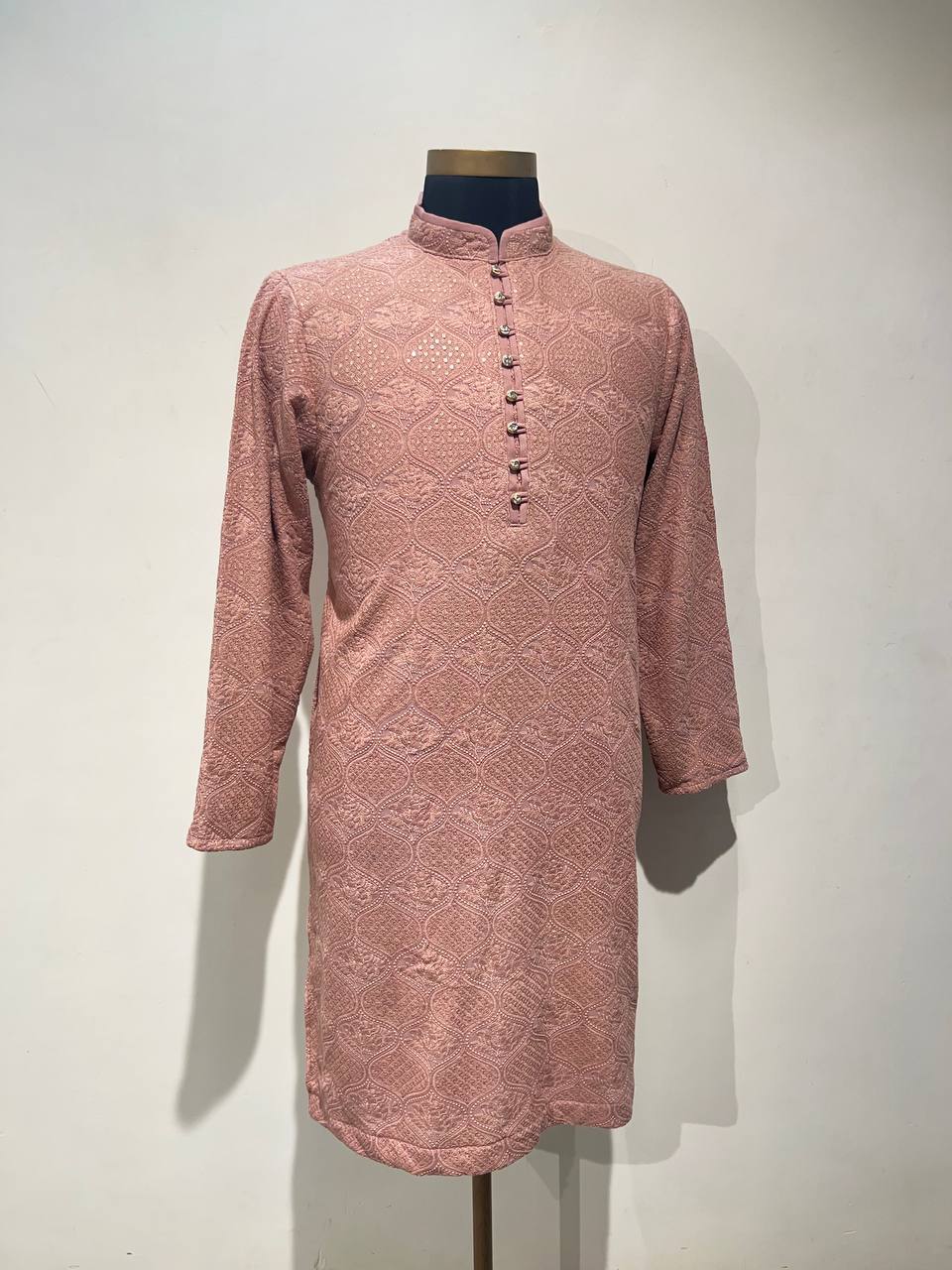 Lucknowi Sequins Worked Chikankari Kurta Set