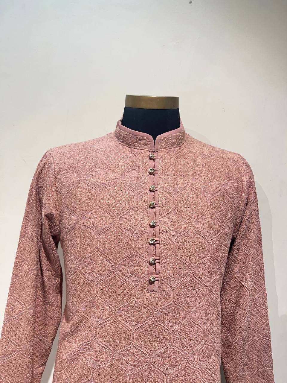 Lucknowi Sequins Worked Chikankari Kurta Set