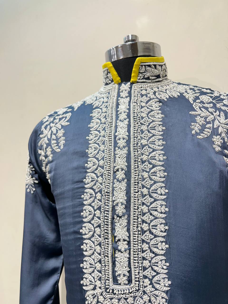 Hand Embroidered Pearlwork Kurta Set