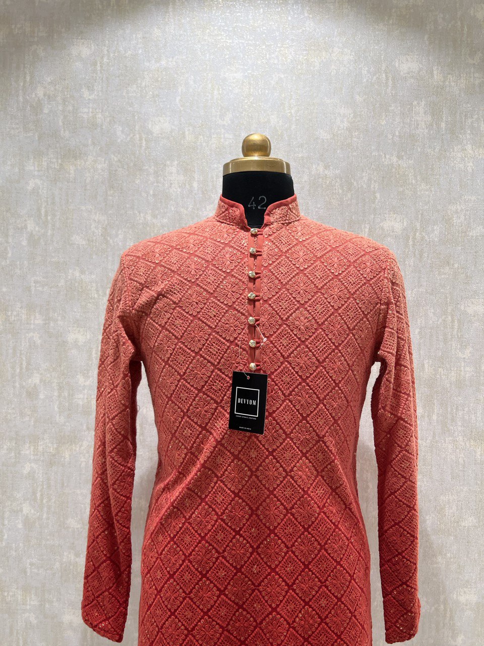 Ombre Dyed Chikankari Kurta Set With Sequins