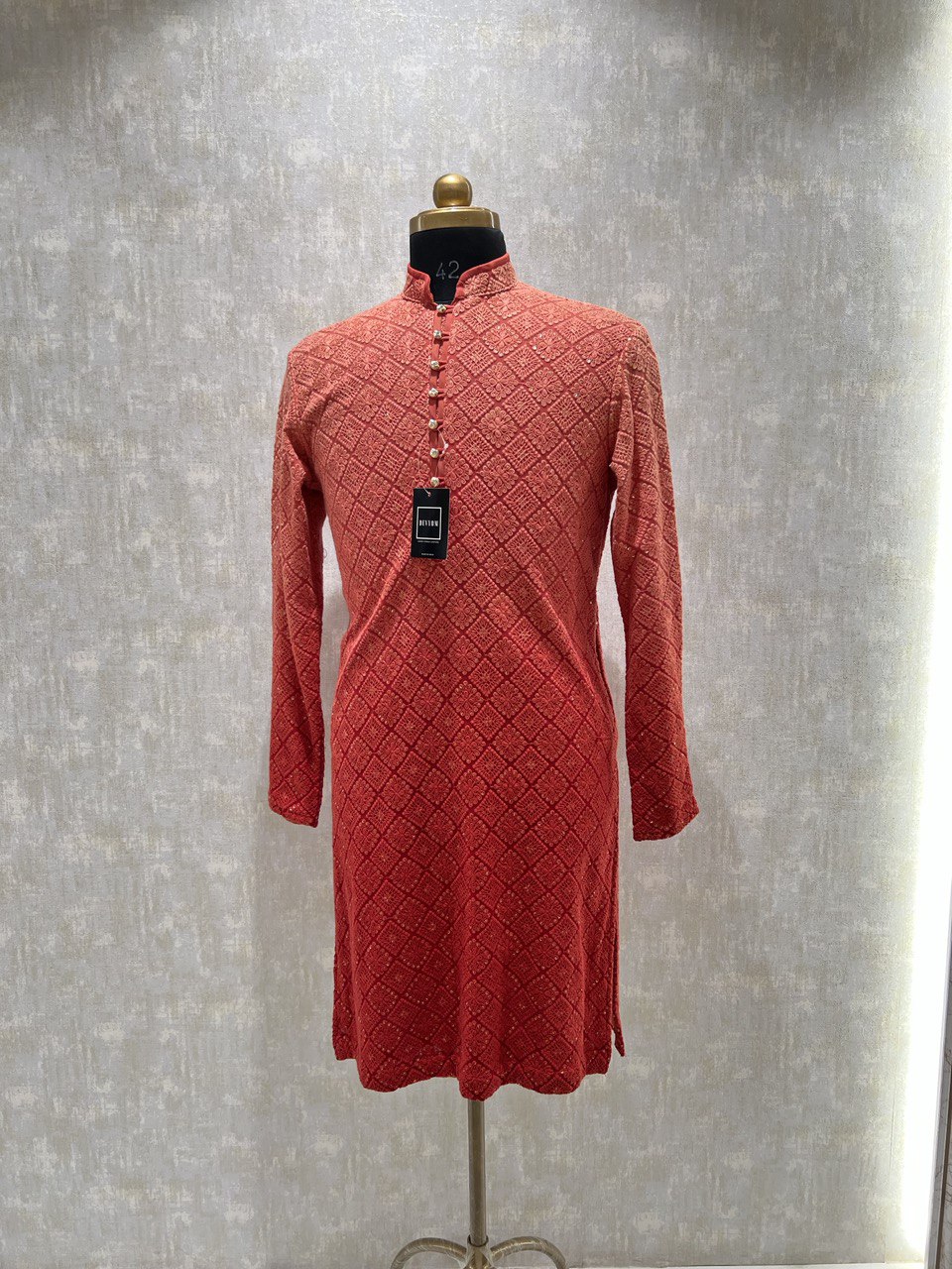 Ombre Dyed Chikankari Kurta Set With Sequins