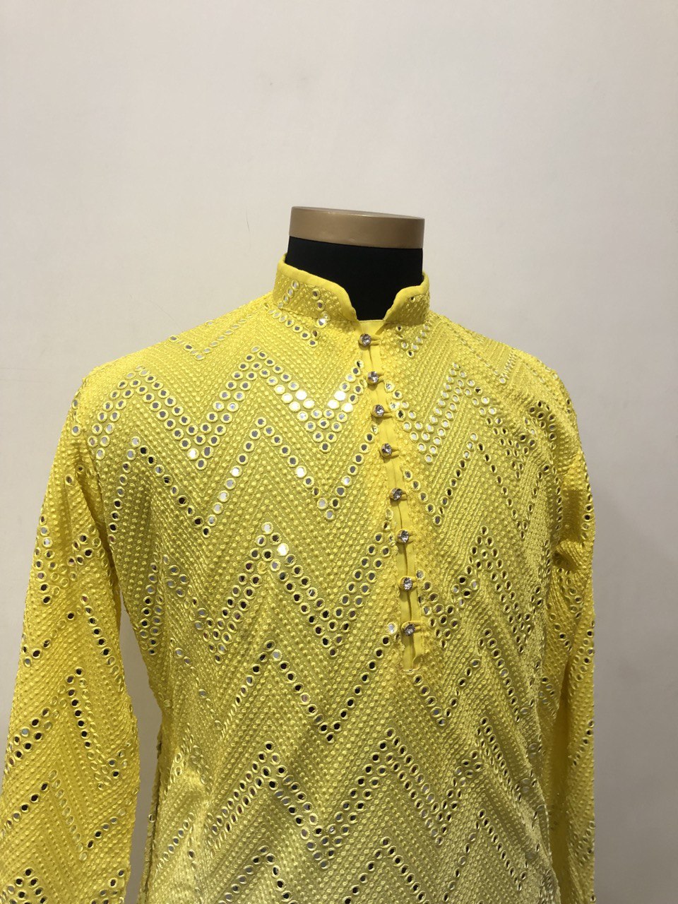 Ombre Effect Mirrorwork Kurta Set