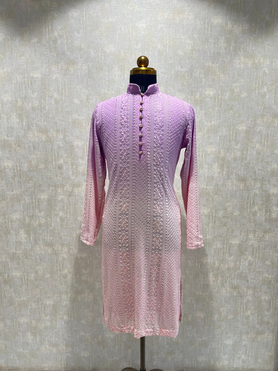 Ombre Effect Mirrorwork Kurta Set