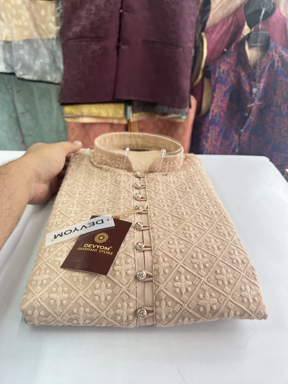 Box Designed Chikankari Embroidered Kurta Set