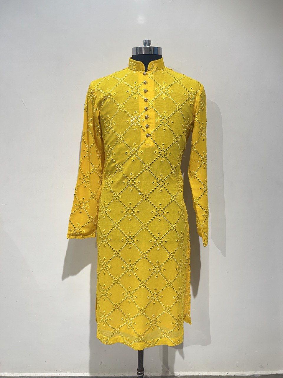 Formal Mirror Embroidery Kurta Set