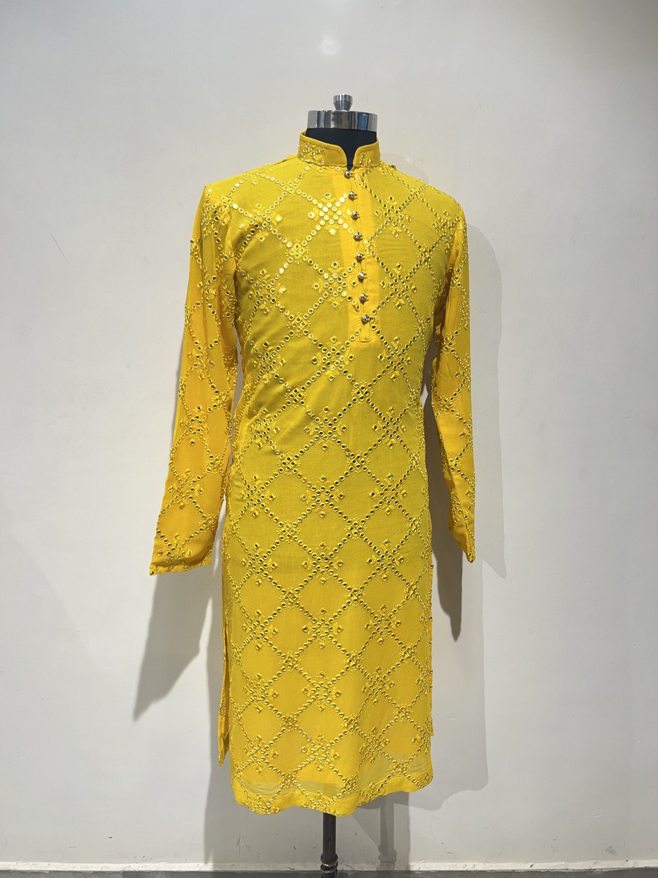 Formal Mirror Embroidery Kurta Set