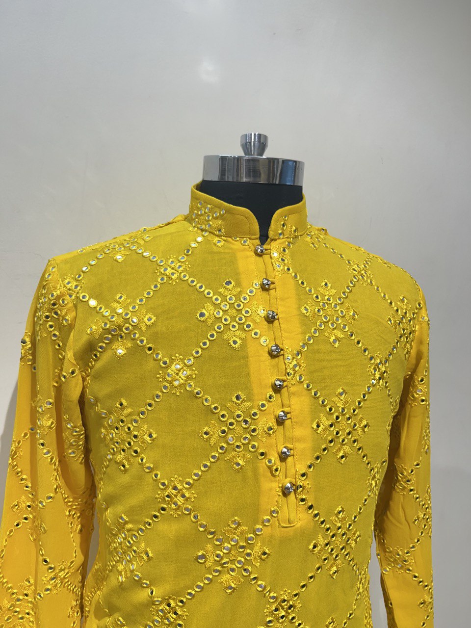 Formal Mirror Embroidery Kurta Set