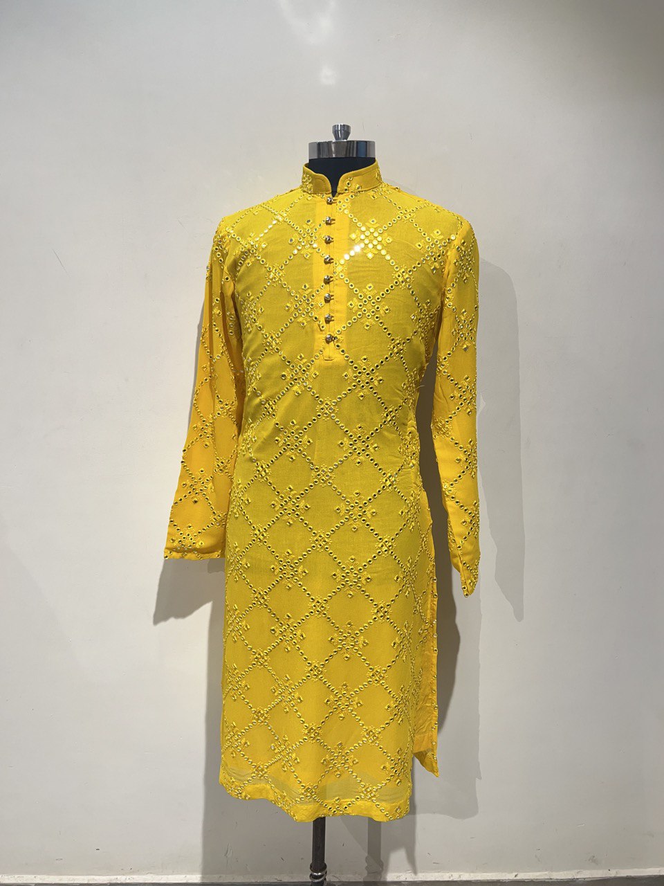 Formal Mirror Embroidery Kurta Set