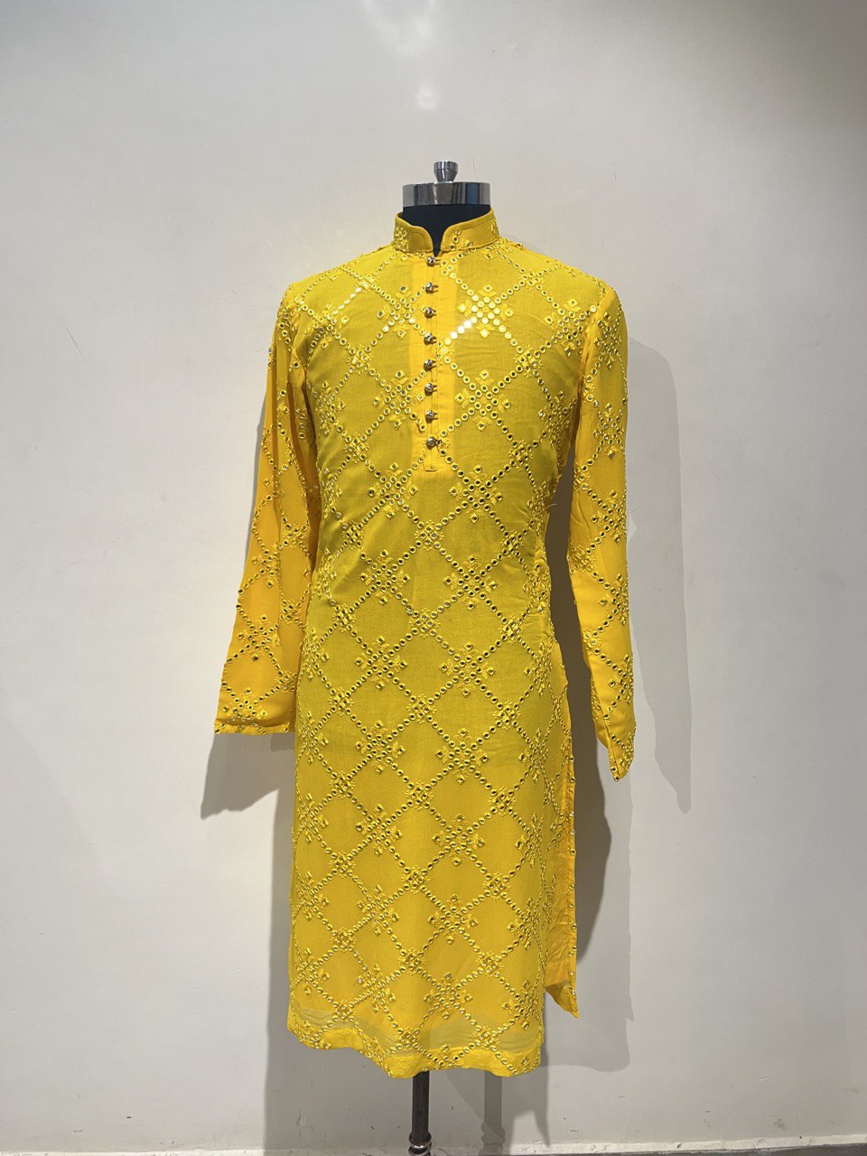 Formal Mirror Embroidery Kurta Set