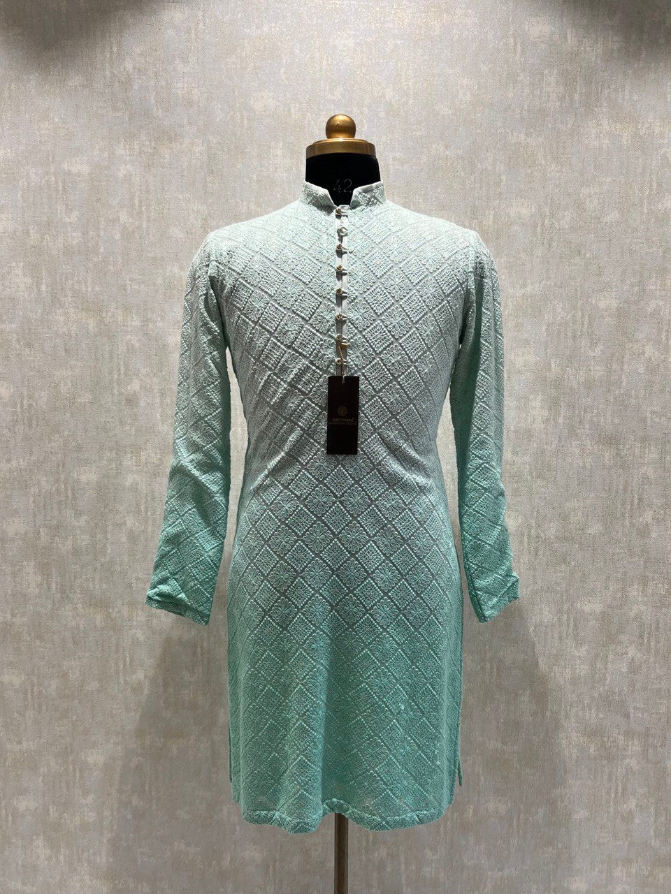 Ombre Dyed Chikankari Kurta Set With Sequins