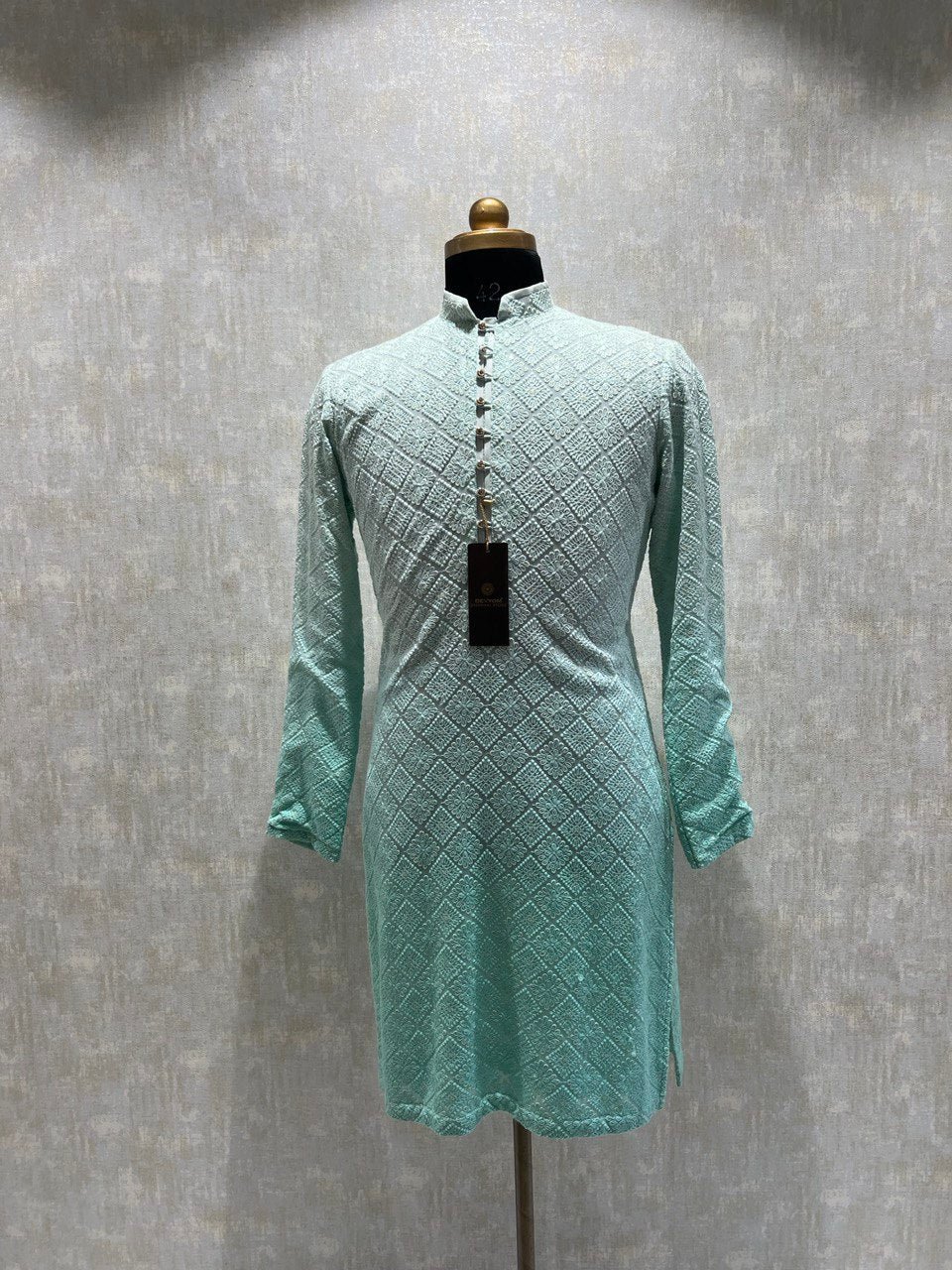 Ombre Dyed Chikankari Kurta Set With Sequins