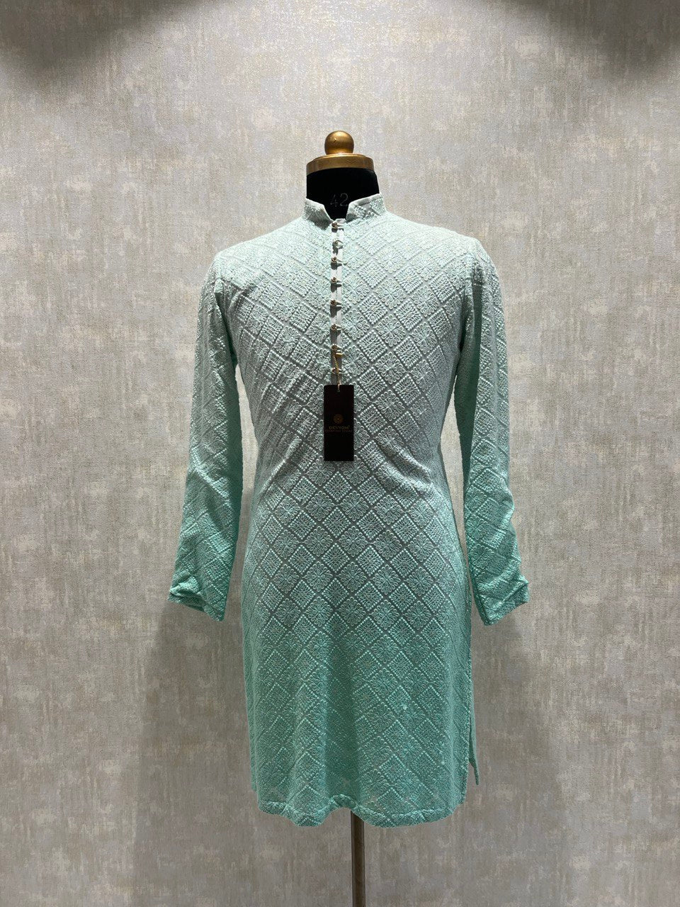 Ombre Dyed Chikankari Kurta Set With Sequins