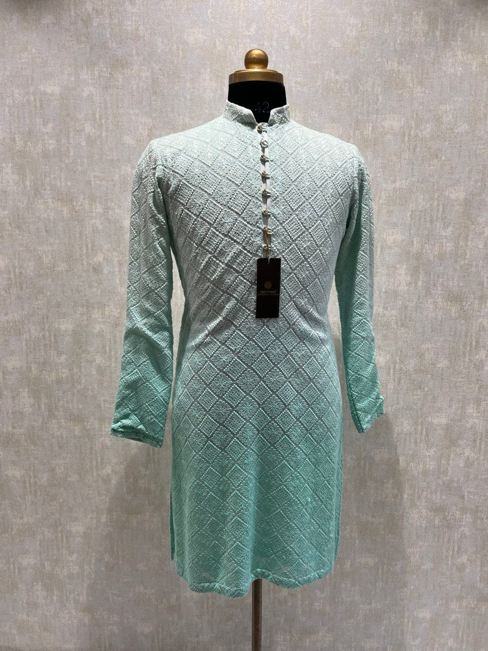 Ombre Dyed Chikankari Kurta Set With Sequins