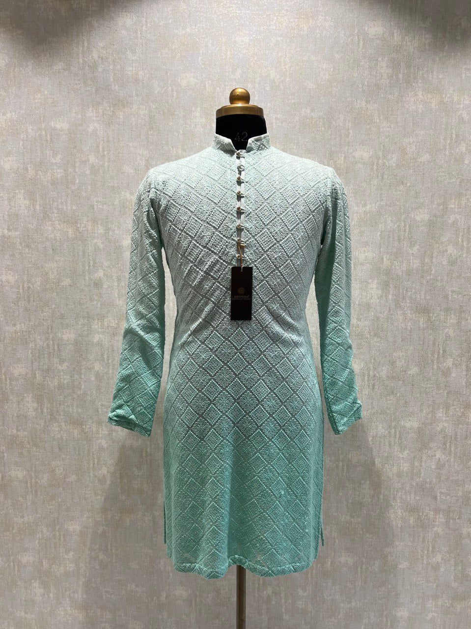 Ombre Dyed Chikankari Kurta Set With Sequins