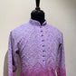 Ombre Dyed Chikankari Kurta Set With Sequins