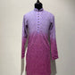 Ombre Dyed Chikankari Kurta Set With Sequins