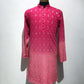 Ombre Dyed Chikankari Kurta Set With Sequins