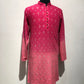 Ombre Dyed Chikankari Kurta Set With Sequins