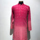 Ombre Dyed Chikankari Kurta Set With Sequins