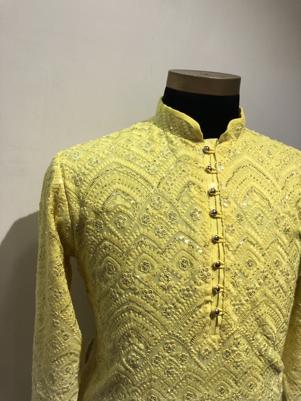 Ombre Dyed Chikankari Kurta Set With Sequins