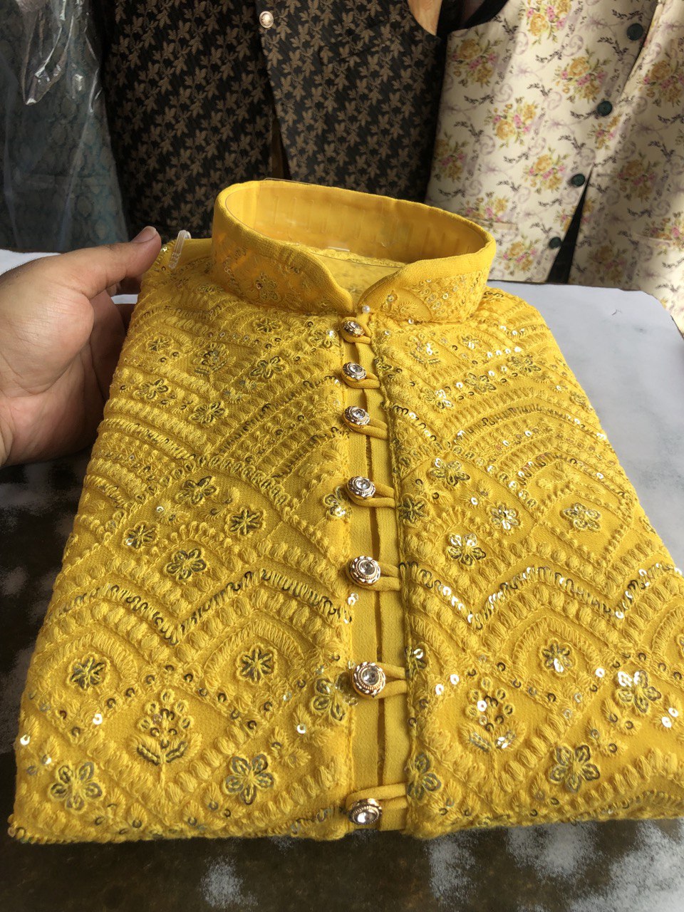 Lucknowi Sequins Worked Chikankari Kurta Set