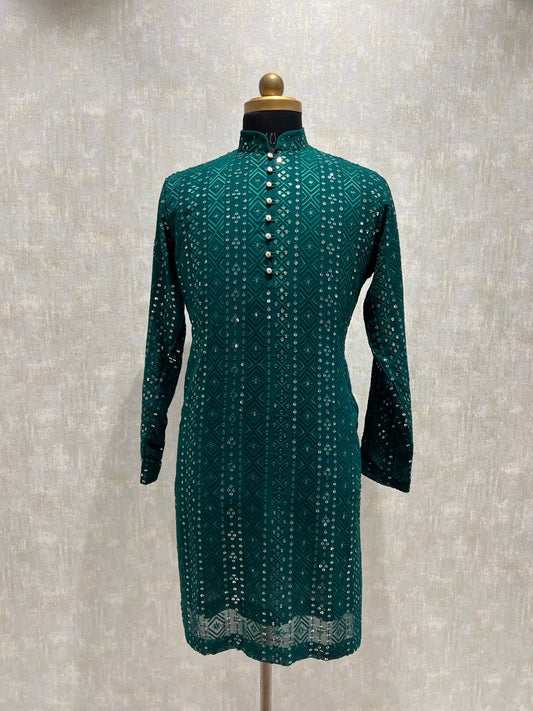 Thread Embroidery Sequins Kurta Set