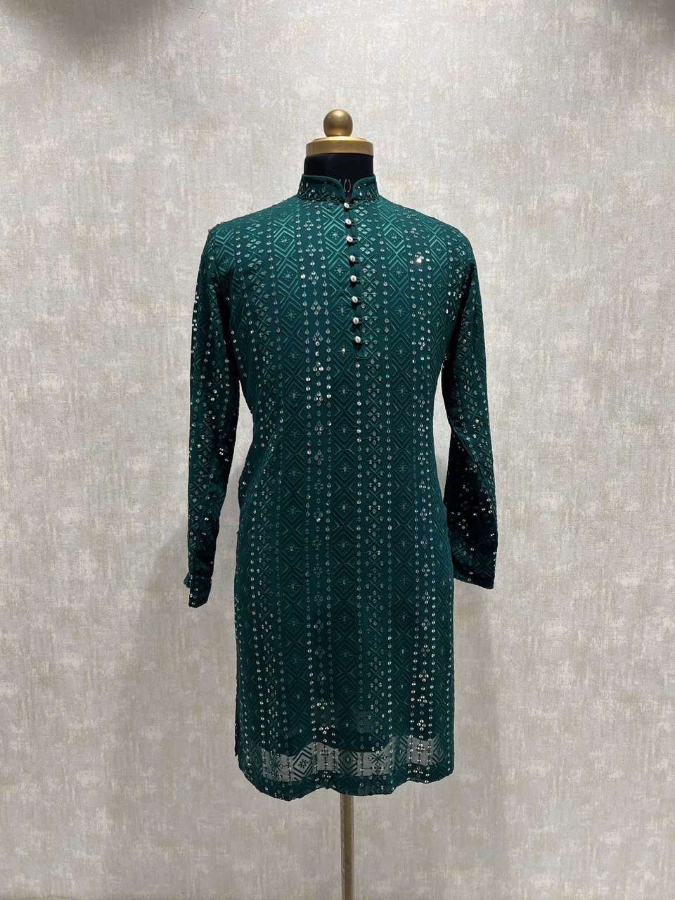 Thread Embroidery Sequins Kurta Set