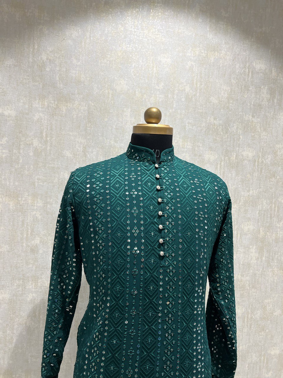 Thread Embroidery Sequins Kurta Set