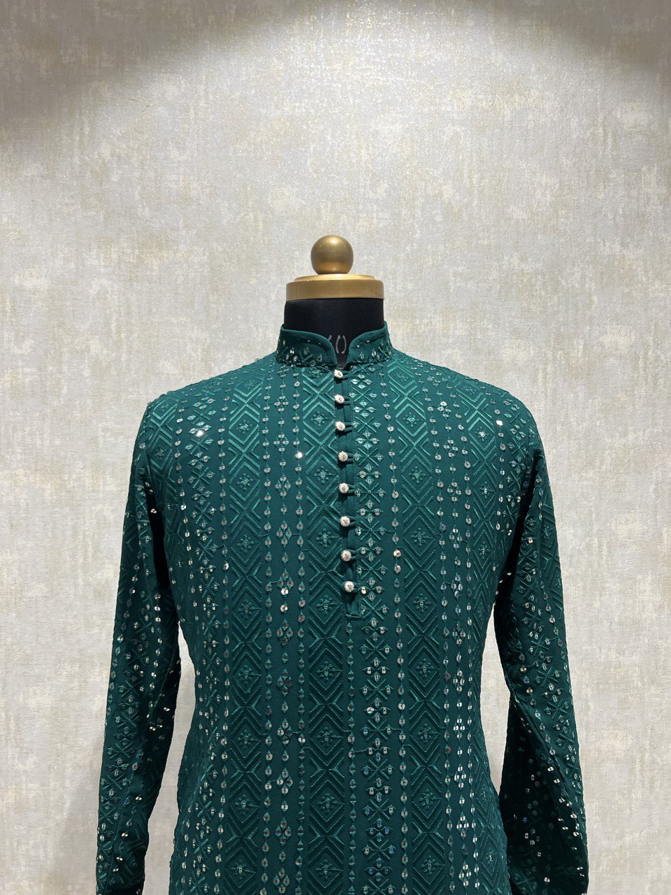 Thread Embroidery Sequins Kurta Set